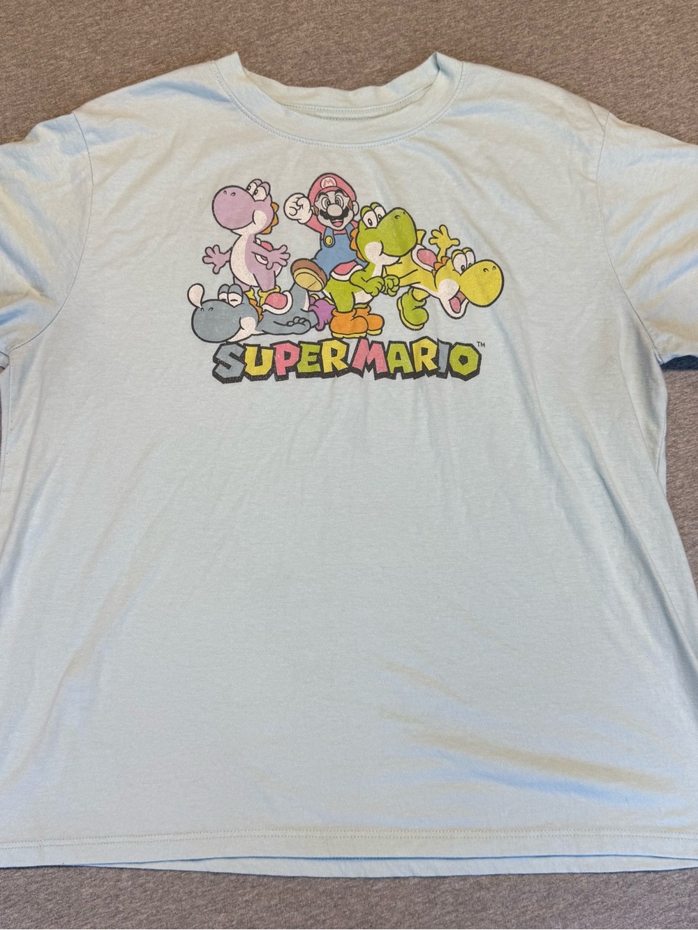 Nintendo Light Blue Super Mario & Yoshi Graphic Tee